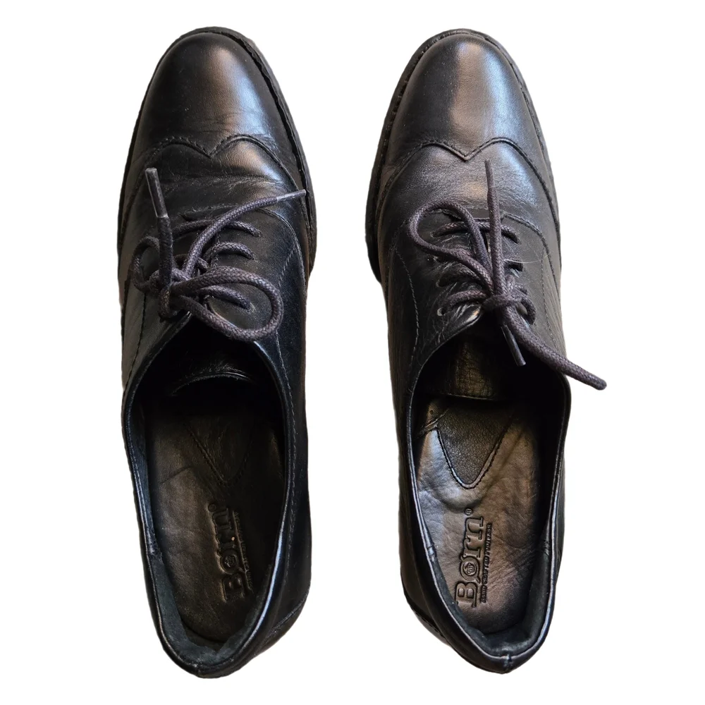 Born Black Leather Lace-Up Heels Leila - Picture 2 of 4